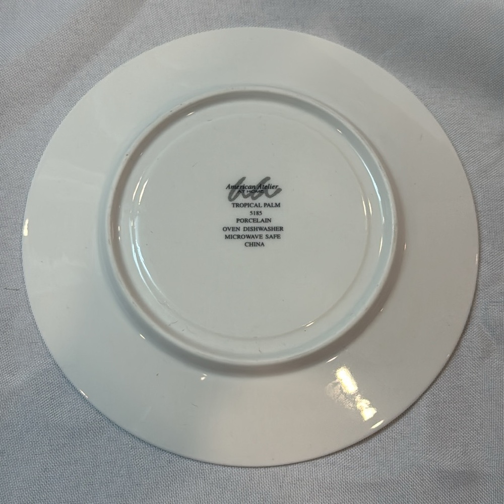 American Atelier ‘Tropical Palm’ Leaf B&B Side Plates Set of 7, 5185, Palm Trees - Picture 4 of 5